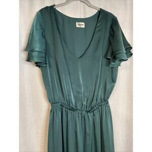 SHOW ME YOUR MUMU Michelle Maxi Dress - Size Large -V-neck - Emerald Green